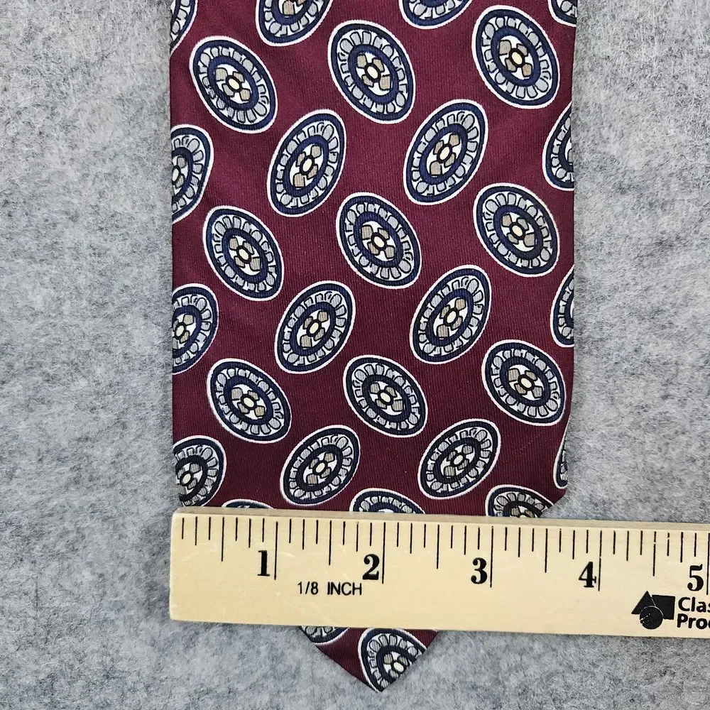 Robert Talbott‎ Levy's Nashville Hand Sewn Silk Tie 58x3.75 Burgundy Geometric